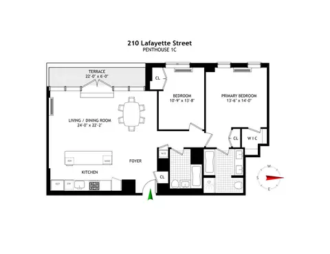 210 Lafayette St #PH1C, New York, NY 10012