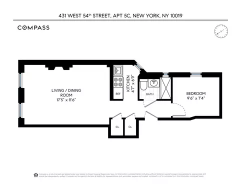 431 W 54th St #5C, New York, NY 10019