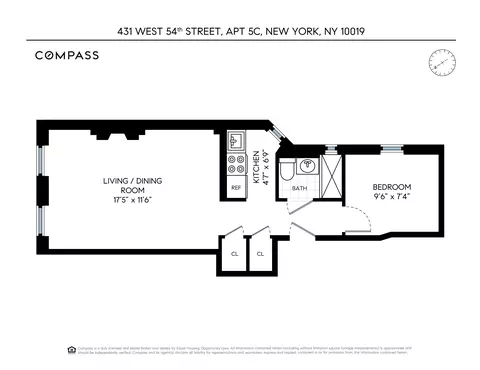 431 W 54th St #5C, New York, NY 10019