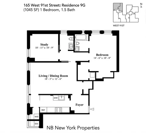 165 W 91st St #9G, New York, NY 10024
