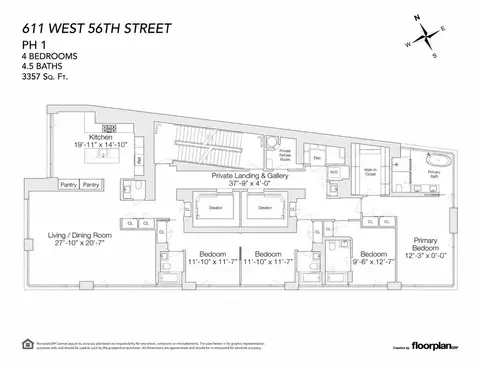 611 W 56th St #PH-1, New York, NY 10019