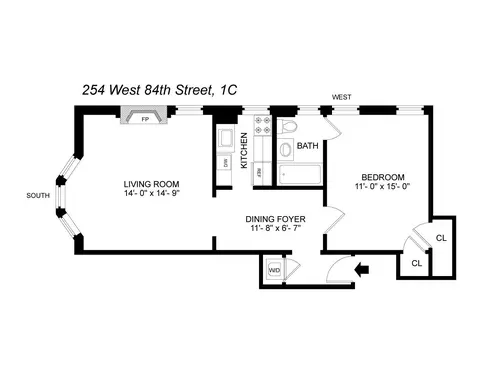 254 W 82nd St #1C, New York, NY 10024