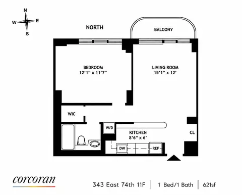 343 E 74th St #11F, New York, NY 10021