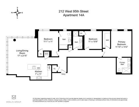 212 W 95th St #14A, New York, NY 10025