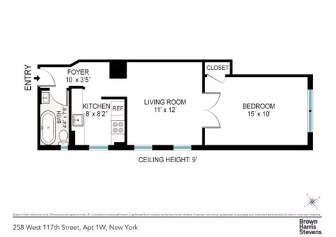 258 W 117th St #1W, New York, NY 10026