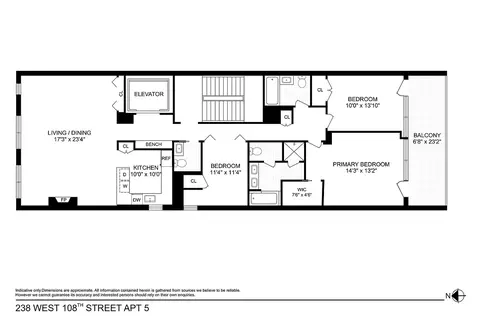 238 W 108th St #5, New York, NY 10025