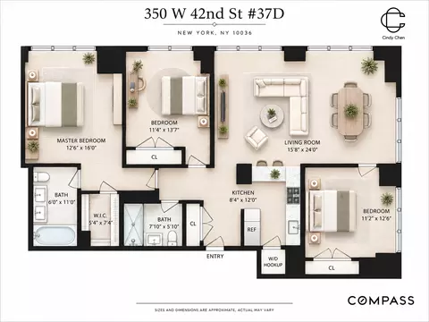 350 W 42nd St #37D, New York, NY 10036