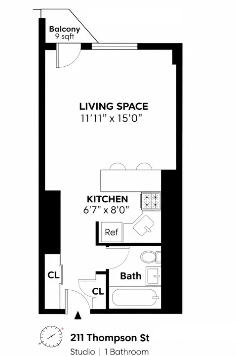 211 Thompson St #2F, New York, NY 10012
