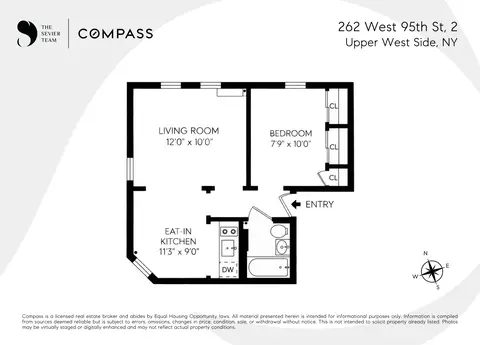 262 W 95th St #2, New York, NY 10025