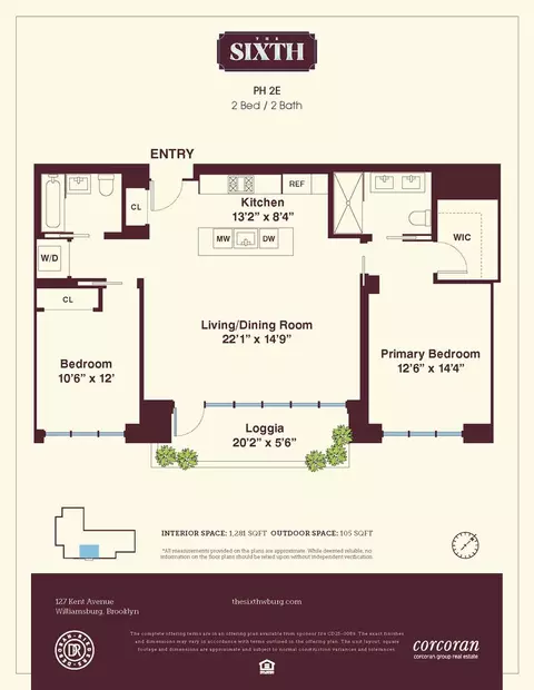 127 Kent Ave #PH2E, Brooklyn, NY 11249