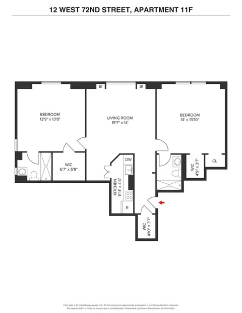 12 W 72nd St #11F, New York, NY 10023