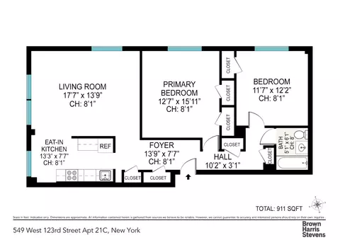 549 W 123rd St #21C, New York, NY 10027