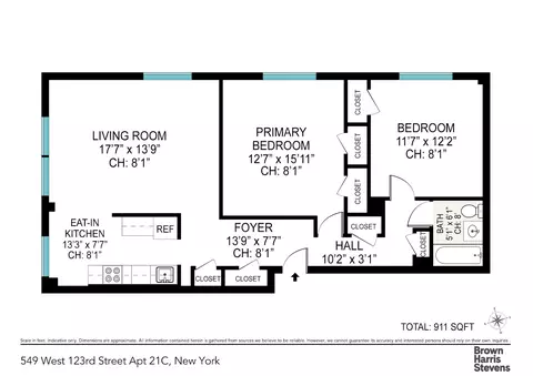 549 W 123rd St #21C, New York, NY 10027