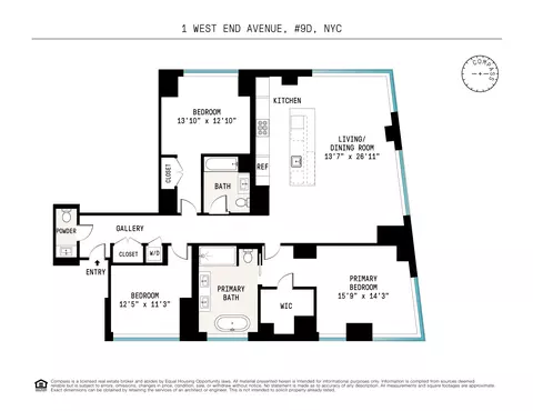 1 W End Ave #9D, New York City, NY 10023