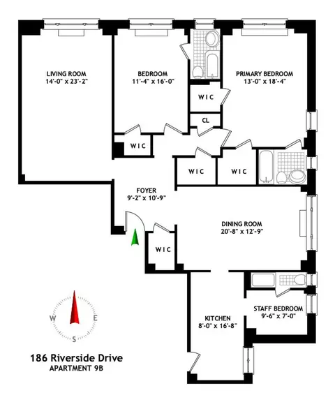186 Riverside Dr #9B, New York, NY 10024