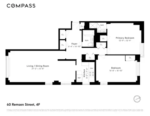 60 Remsen St #4F, Brooklyn, NY 11201