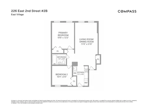 226 E 2nd St #2B, New York, NY 10009