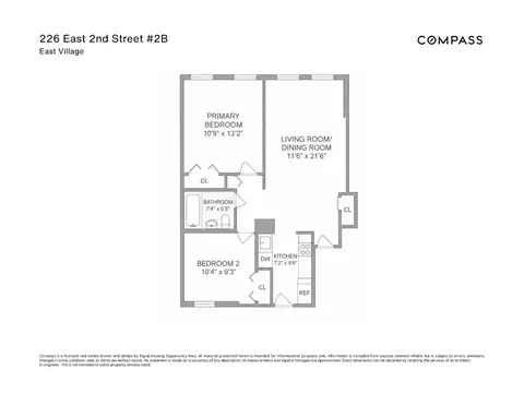 226 E 2nd St #2B, New York, NY 10009