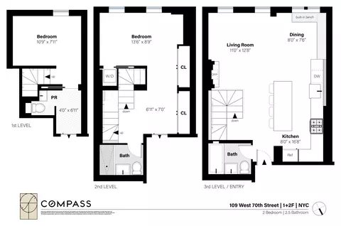 109 W 70th St #1F & 2F, New York, NY 10023