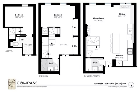 109 W 70th St #1F & 2F, New York, NY 10023