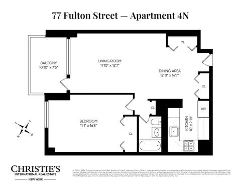 77 Fulton St #4N, New York, NY 10038