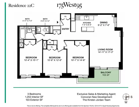 175 W 95th St #22C, New York, NY 10025