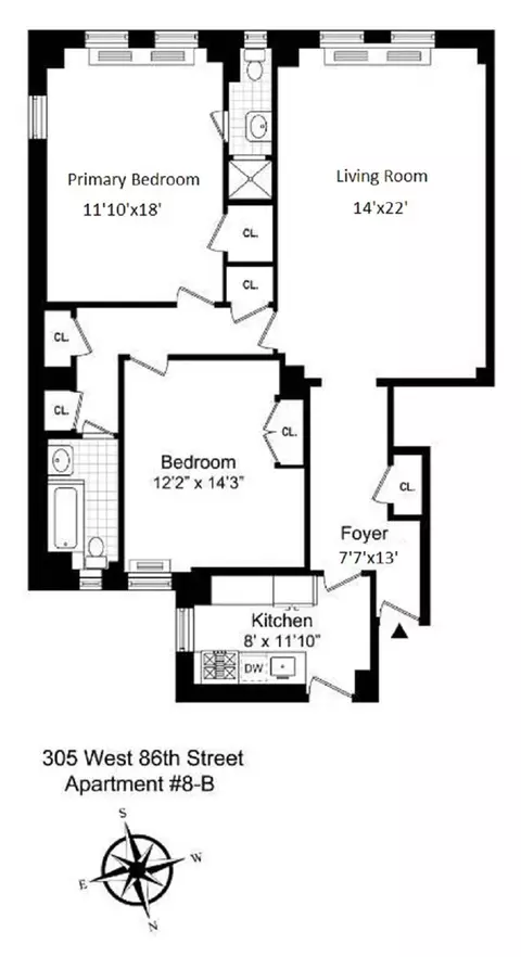305 W 86th St #8B, New York, NY 10024