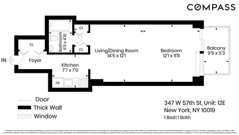 347 W 57th St #12E, New York, NY 10019