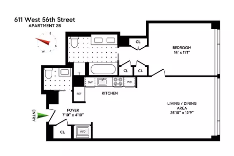 611 W 56th St #2B, New York, NY 10019