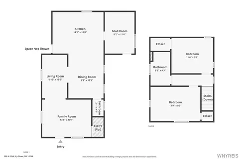 Floorplan - 309 N 12th St, Olean, NY 14760 photo 1 of 3