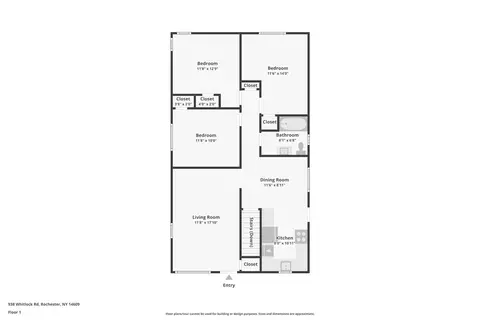 Floorplan - 938 Whitlock Rd, Irondequoit, NY 14609 photo 1 of 3