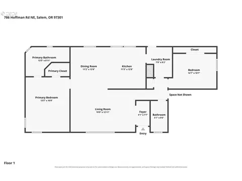 Floorplan - 786 Hoffman Rd, Salem, OR 97301 photo 1 of 1