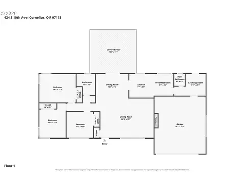 Floorplan - 424 S 10th Ave, Cornelius, OR 97113 photo 1 of 1