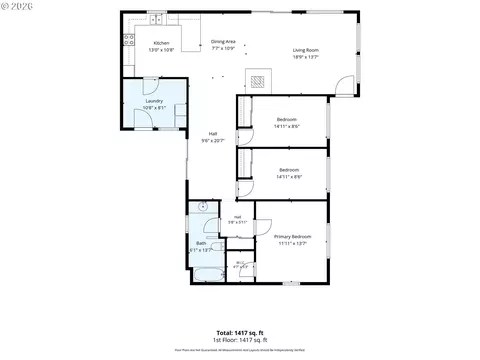 Floorplan - 117 E B Ave, Drain, OR 97435 photo 1 of 1