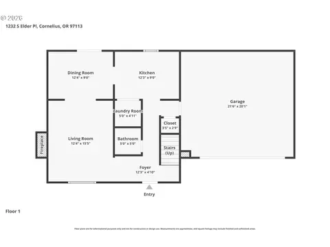 Floorplan - 1232 Elder Pl, Cornelius, OR 97113 photo 2 of 2