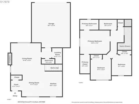 Floorplan - 644 SE Myrtlewood Pl, Gresham, OR 97080 photo 1 of 1