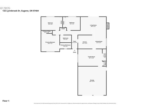 Floorplan - 132 Lynnbrook Dr, Eugene, OR 97404 photo 1 of 1