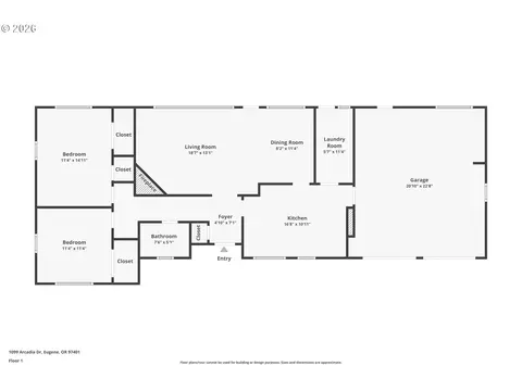Floorplan - 1099 Arcadia Dr, Eugene, OR 97401 photo 1 of 1