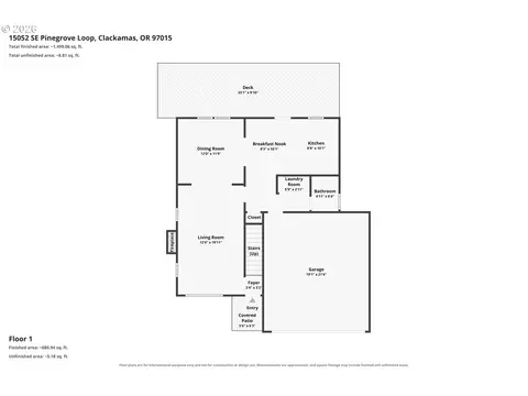 Floorplan - 15052 SE Pinegrove Loop, Clackamas, OR 97015 photo 2 of 3