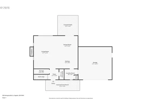 Floorplan - 503 Honeysuckle Ln, Eugene, OR 97401 photo 1 of 3