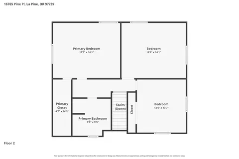 Floorplan - 16765 Pine Pl, La Pine, OR 97739 photo 2 of 2