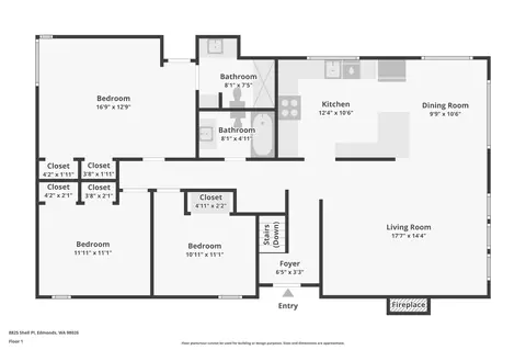 Floorplan - 8825 Shell Pl, Edmonds, WA 98026 photo 1 of 2