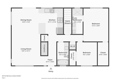Floorplan - 9247 NE 180th St, Bothell, WA 98011 photo 1 of 3