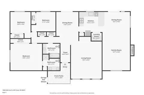 Floorplan - 13603 26th Ave SE, Mill Creek, WA 98012 photo 1 of 1