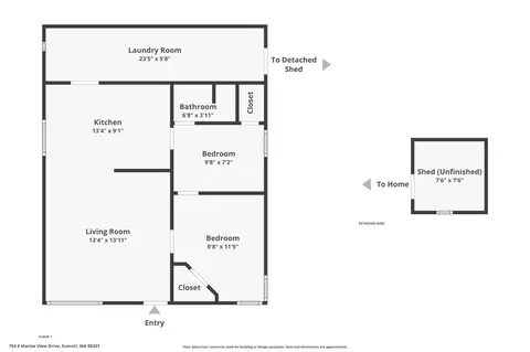 Floorplan - 704 E Marine View Dr, Everett, WA 98201 photo 1 of 1