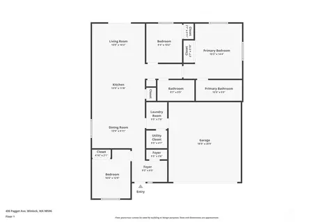 Floorplan - 406 Pagget Ave, Winlock, WA 98596 photo 1 of 1