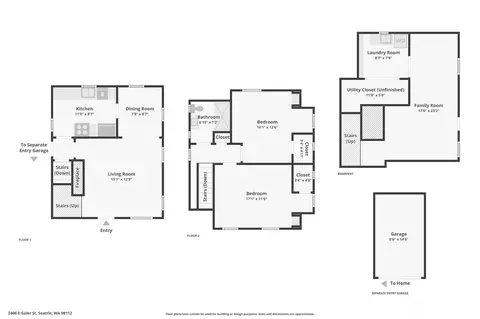 Floorplan - 2406 E Galer St, Seattle, WA 98112 photo 1 of 4