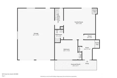 Floorplan - 5401 Ocean Ave, Everett, WA 98203 photo 3 of 4