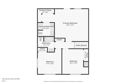 Floorplan - 5401 Ocean Ave, Everett, WA 98203 photo 4 of 4