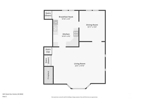 Floorplan - 5401 Ocean Ave, Everett, WA 98203 photo 2 of 4